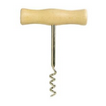 "T" Corkscrew w/Beechwood Handle